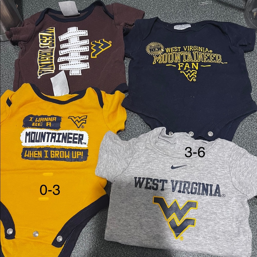 Lot of 4 0-6 month mountaineer onesies